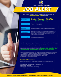 HIRING: PROJECT SUPPORT STAFF IV