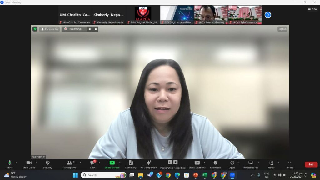Virtual Orientation on the Status Updates on the Monitoring and Evaluation of Engineering & Technology and Architecture Programs of HEIs in Region XI