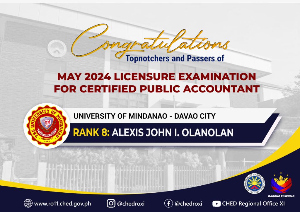 May 2024 Licensure Exam for Certified Public Accountant Topnotchers