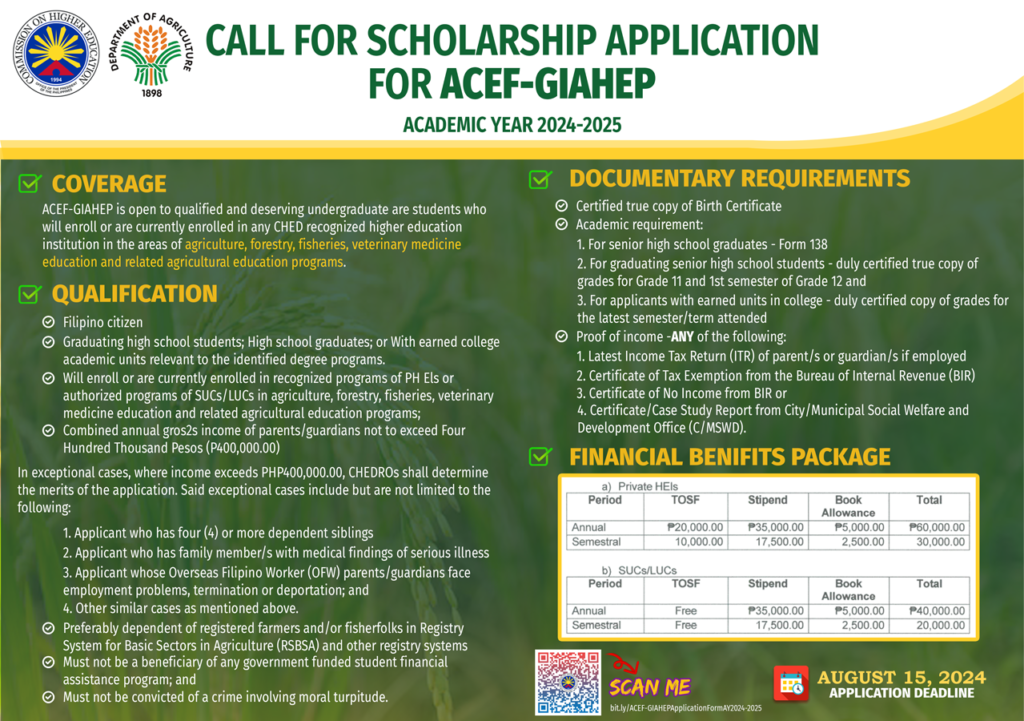 Call for Scholarship Application for ACEF – GIAHEP