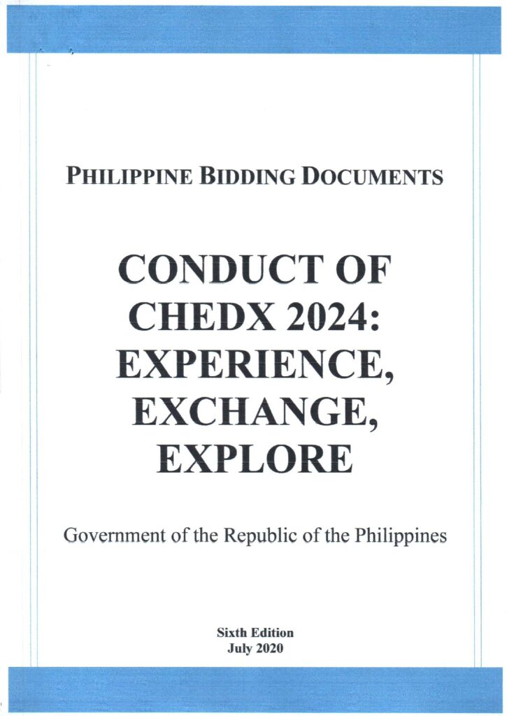 PHILIPPINE BIDDING DOCUMENTS: CHEDXI-PBD-2024-002 | ABC: 2,300,000.00 | FOOD AND VENUE: FOR THE CONDUCT OF CHEDX 2024