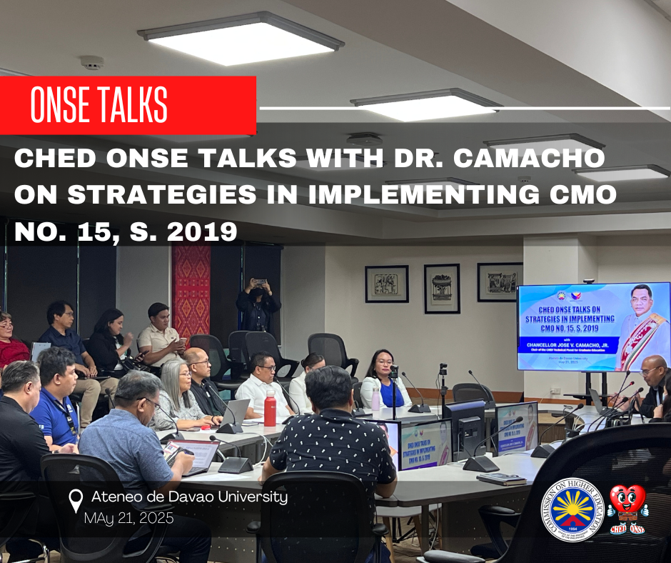 CHED ONSE TALKS with Dr. Camacho on Strategies in implementing CMO No. 15, S. 2019